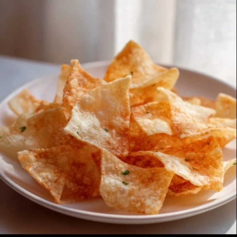 Crispy air fryer rice paper chips ready to enjoy