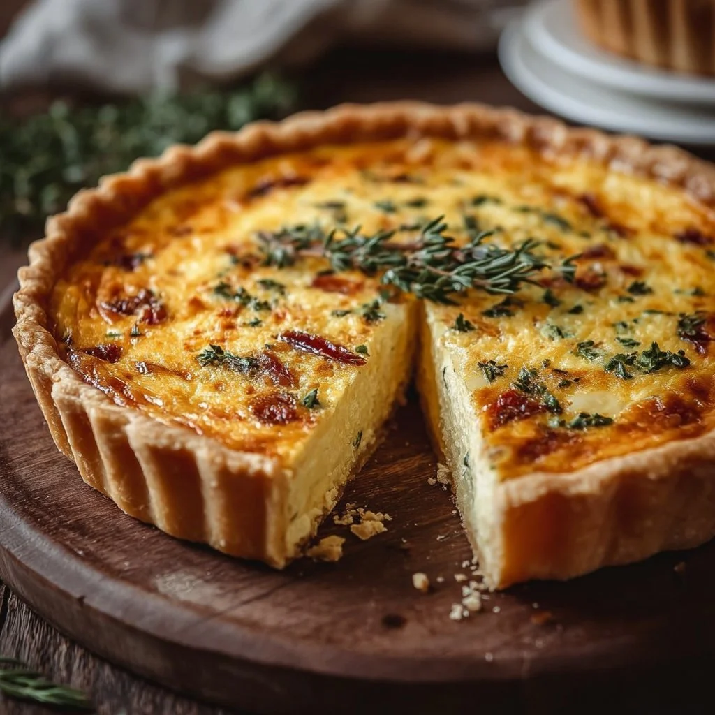 Delicious homemade quiche recipe with elegant presentation