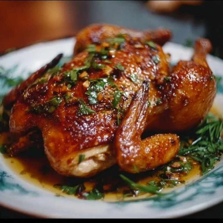 Delicious Shandong Roast Chicken garnished with herbs and spices.