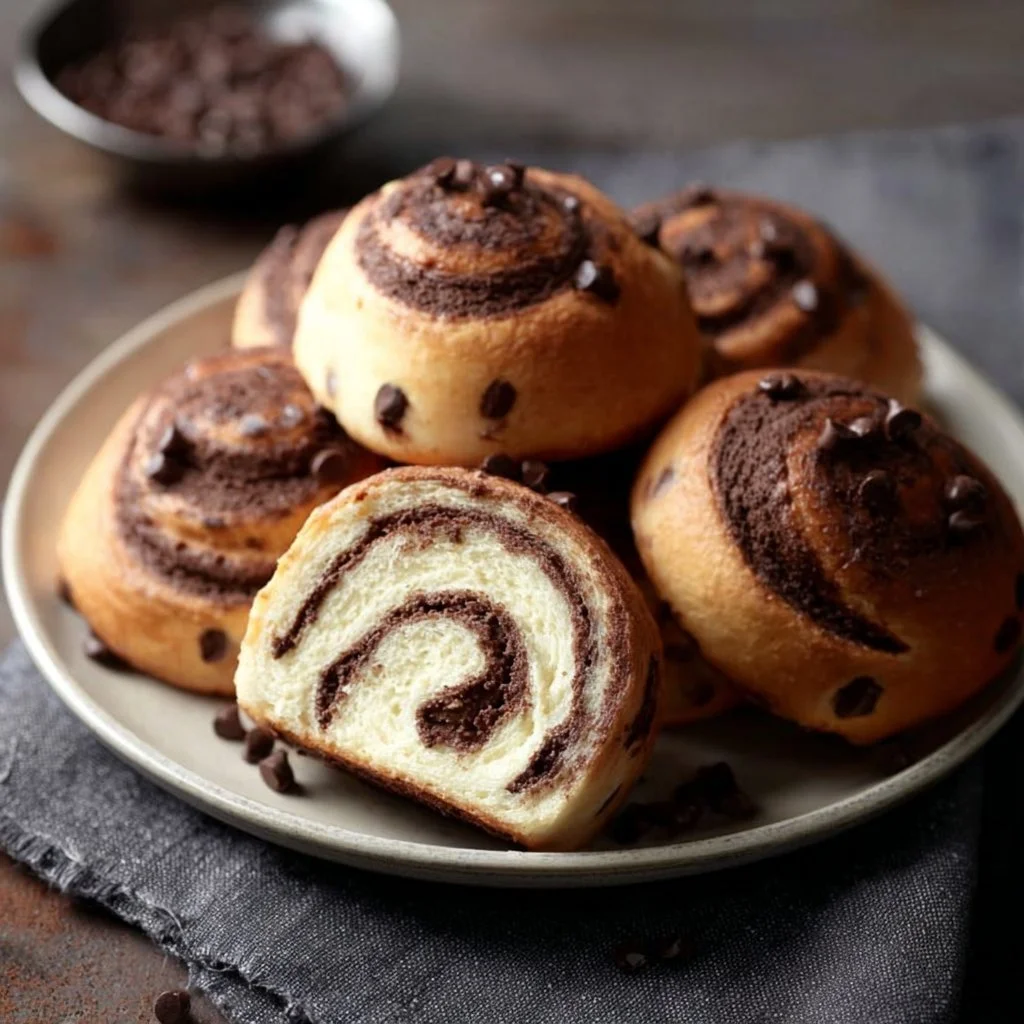 10-Minuten Schoko-Brötchen mit Quark frisch aus dem Ofen
