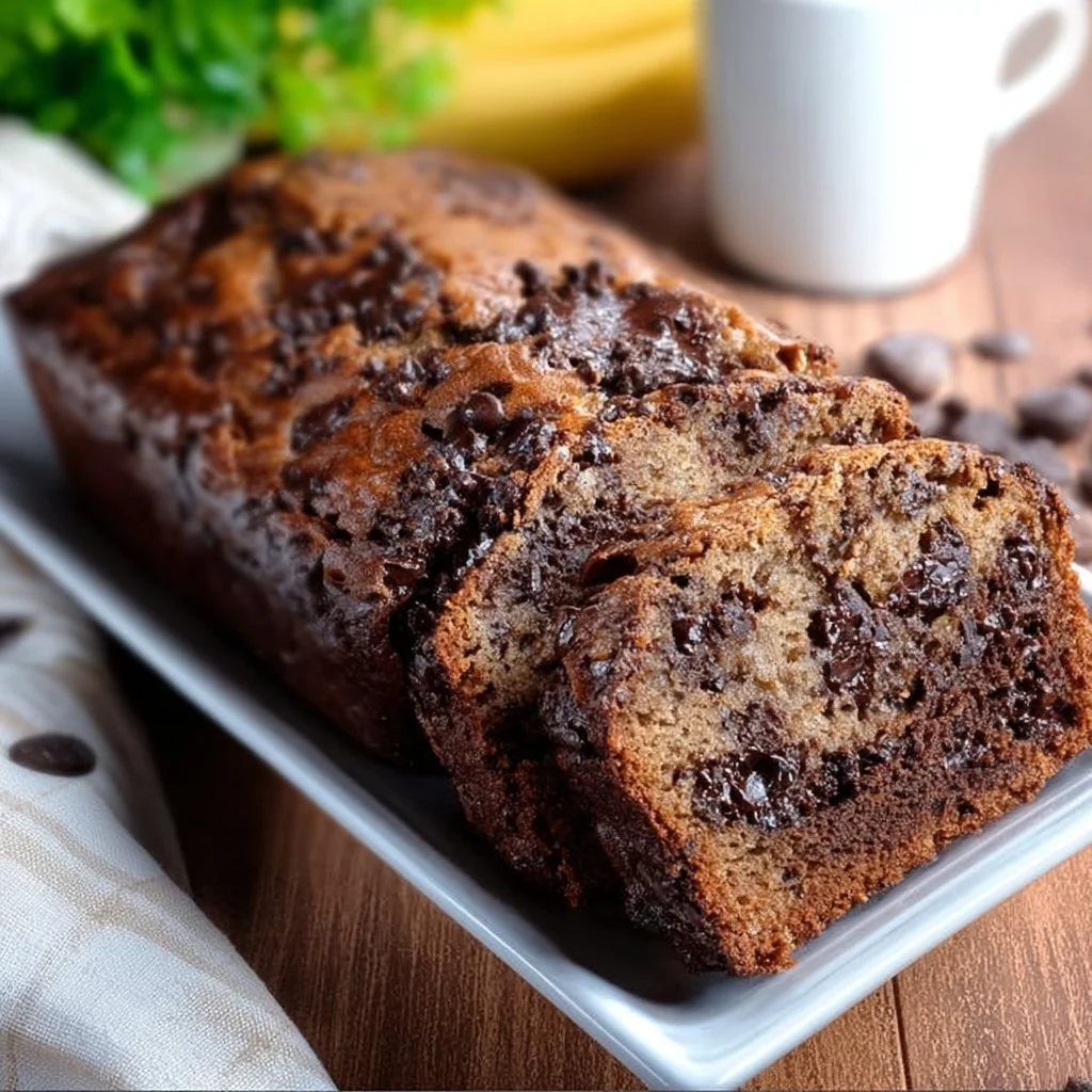 Bananenbrot mit Schokolade