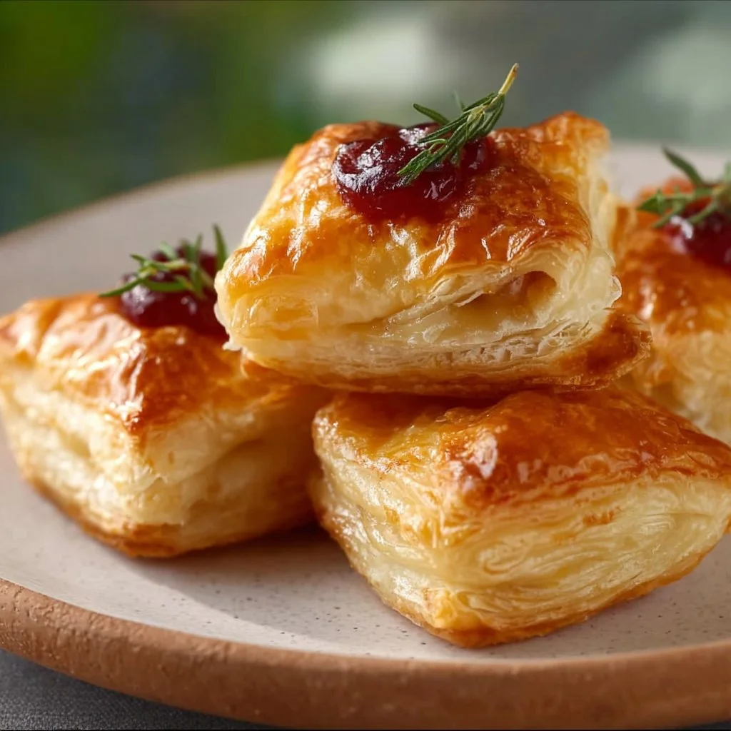 Blätterteig-Häppchen mit Camembert oder Brie