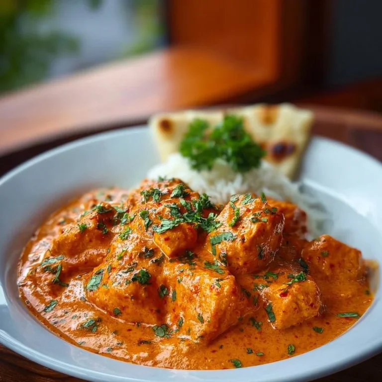 Butterhühnchen mit cremiger Sauce und frischen Kräutern serviert