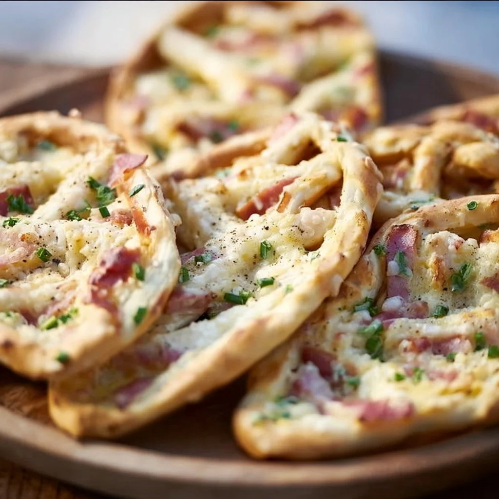 Flammkuchen Brezeln, ein köstlicher Partysnack zum Vorbereiten und Genießen