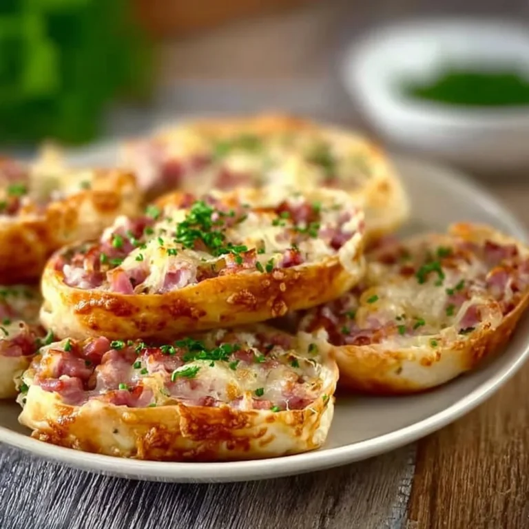 Leckere Flammkuchen Brötchen, frisch gebacken und perfekt für das Essen mit Freunden.