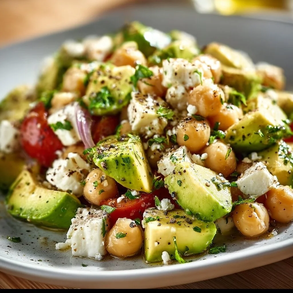Kichererbsen-Feta-Avocado-Salat