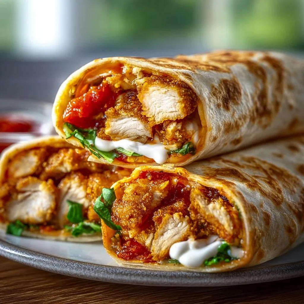 Knusprige Hähnchen-Mozzarella-Wraps aus dem Airfryer