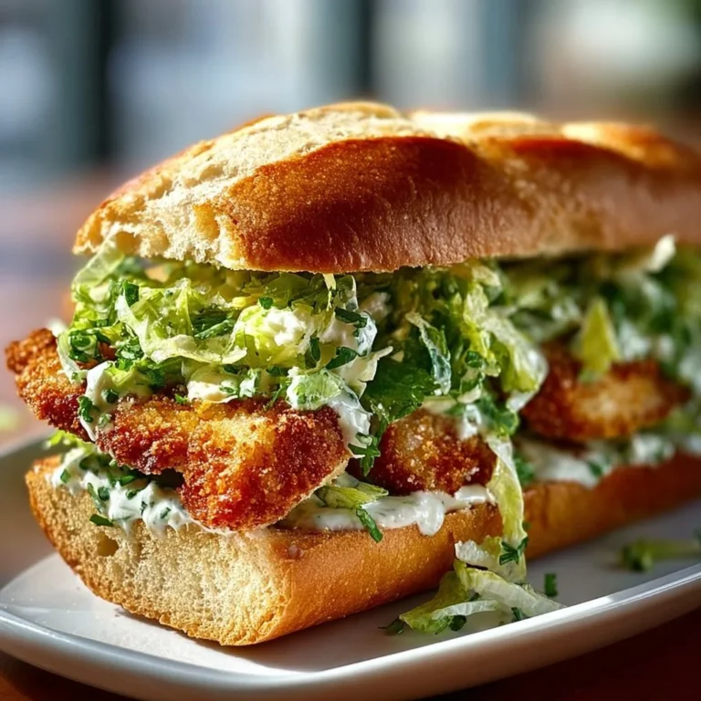Knuspriges Hähnchen-Caesar-Sandwich mit frischem Salat und cremigem Dressing