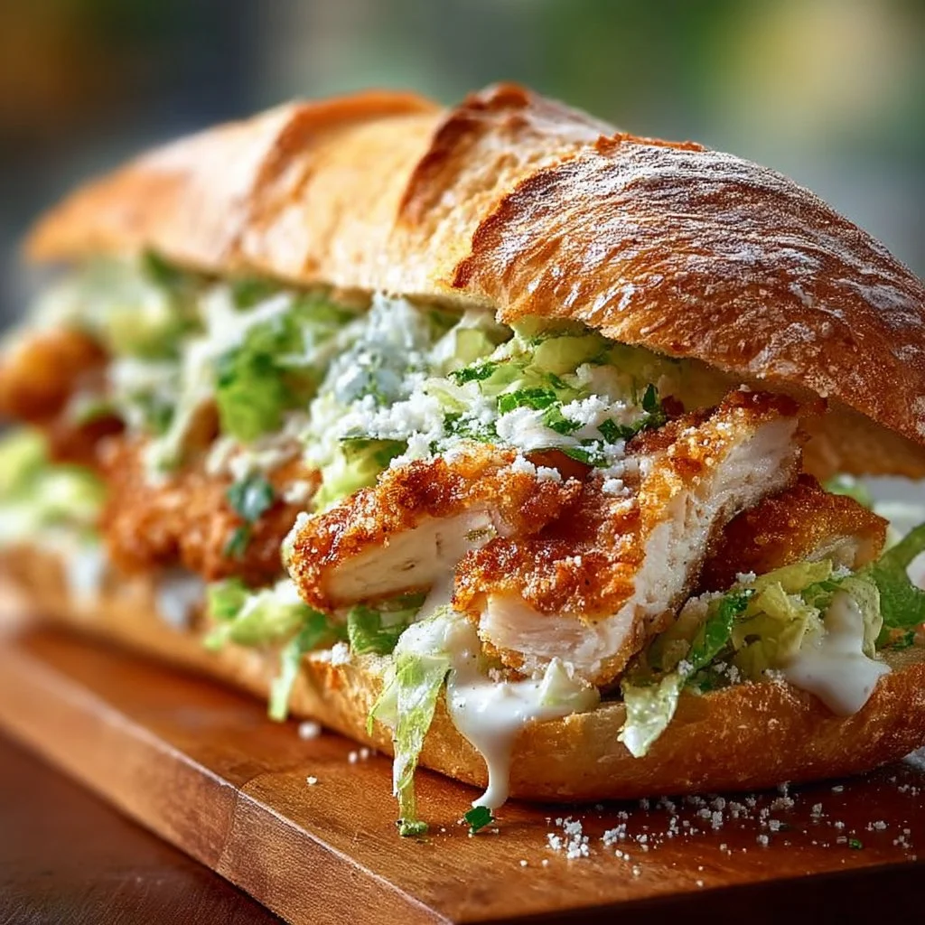 Knuspriges Hähnchen-Caesar-Sandwich
