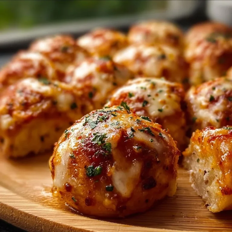 Leckere Pizza Bällchen frisch zubereitet auf einem Teller