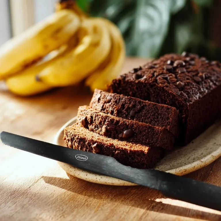 Schokoladiges Schoko-Bananenbrot frisch aus dem Ofen, perfekt für Naschkatzen.