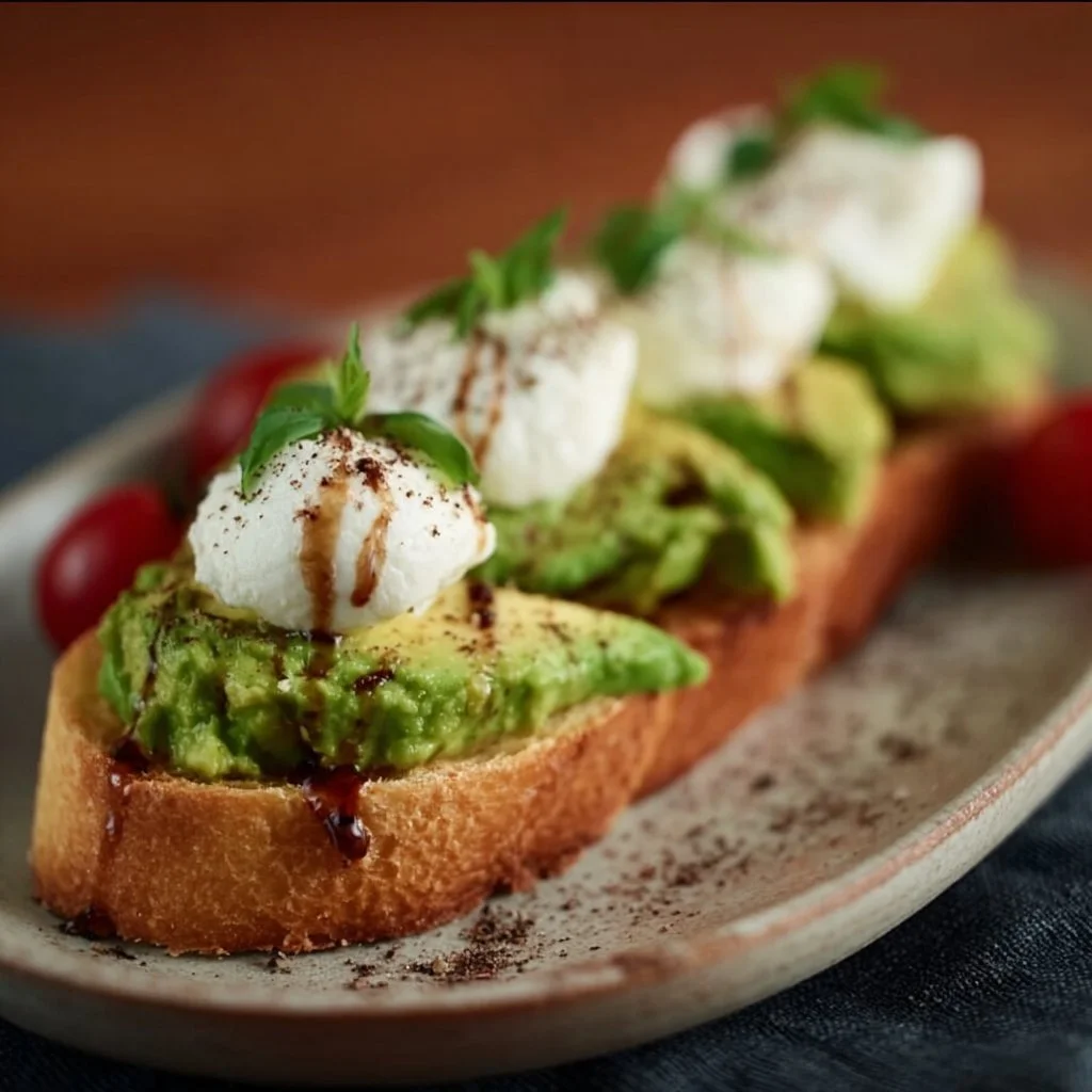 Avocado Burrata Baguette mit frischen Zutaten