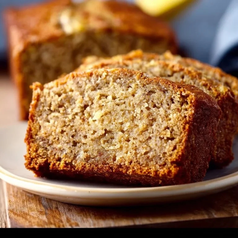 Bananenbrot mit Dinkelmehl ohne Butter auf einem Holzbrett