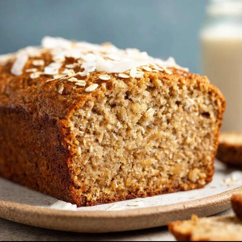 Bananenbrot mit Haferflocken und Joghurt