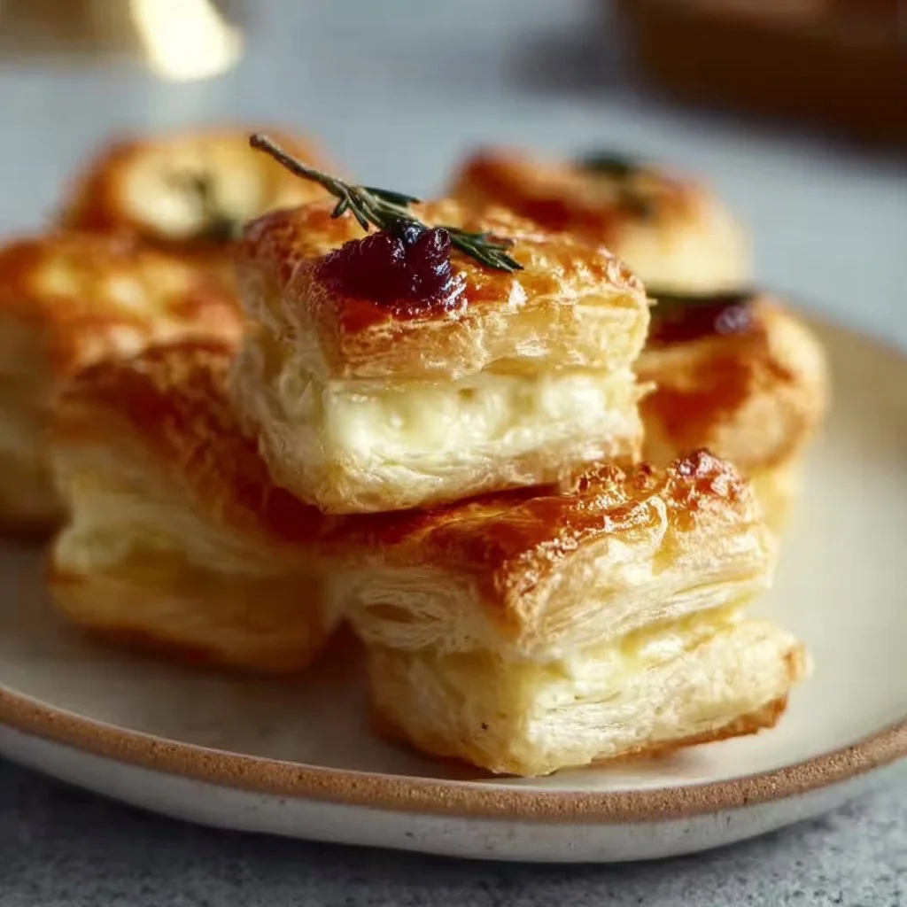 Blätterteig-Häppchen mit Camembert