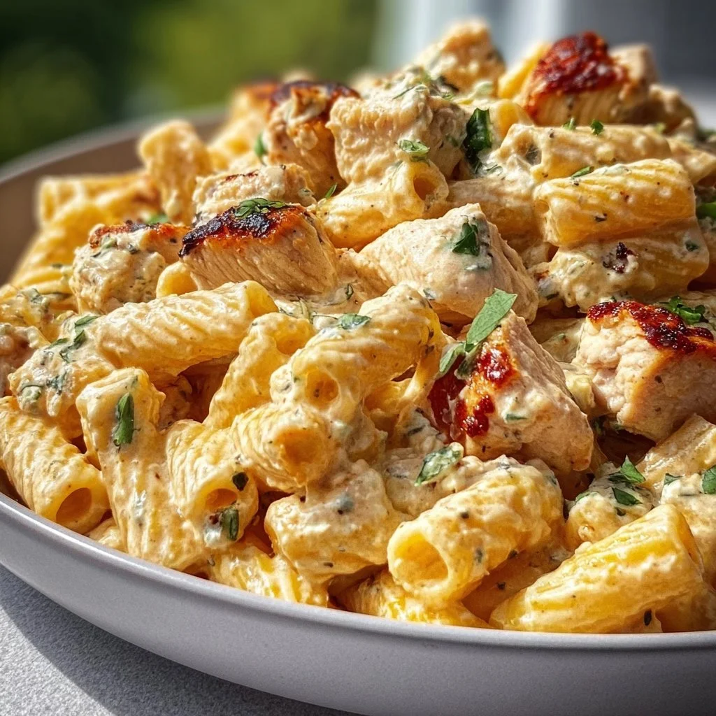 Cremige Hühnchen-Feta-Pasta