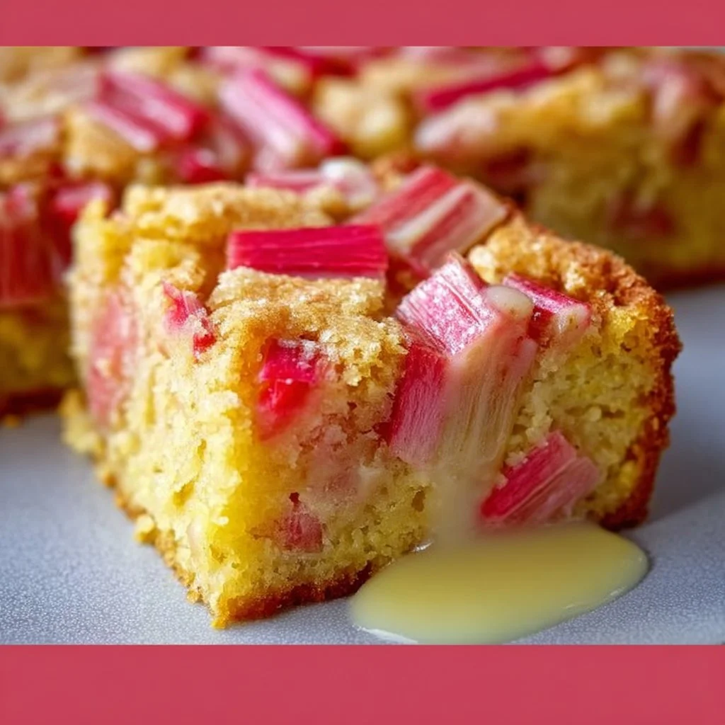 Der perfekte Rhabarber Sheet Cake mit Vanillepudding