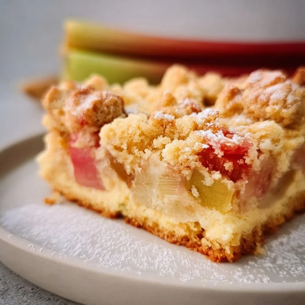 Der perfekte Rhabarberkuchen mit Streuseln