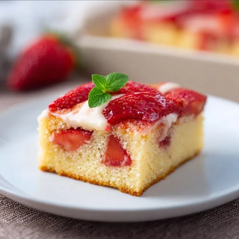 Erdbeerkuchen vom Blech mit frischen Erdbeeren auf einem Kuchenblech