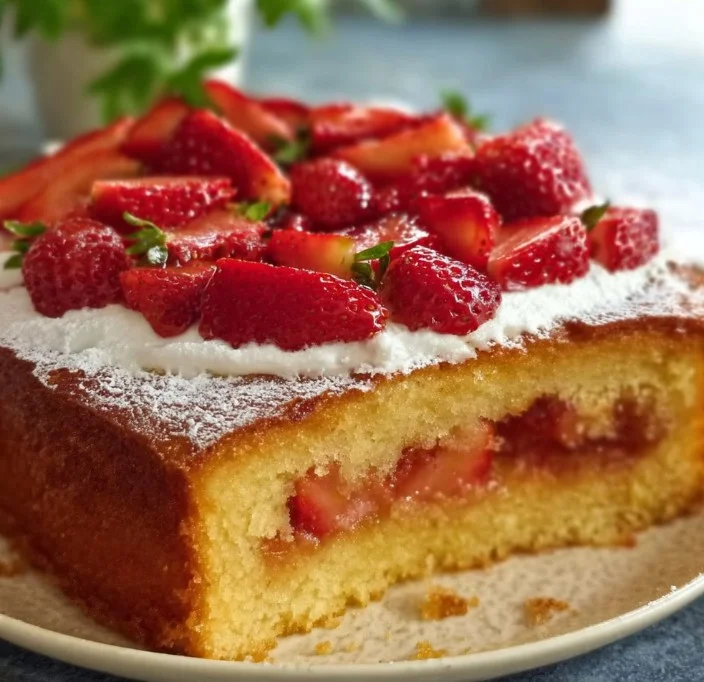 Fanta Kuchen mit Erdbeeren