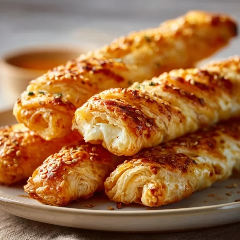 Leckere Feta-Blätterteig-Sticks frisch aus dem Ofen