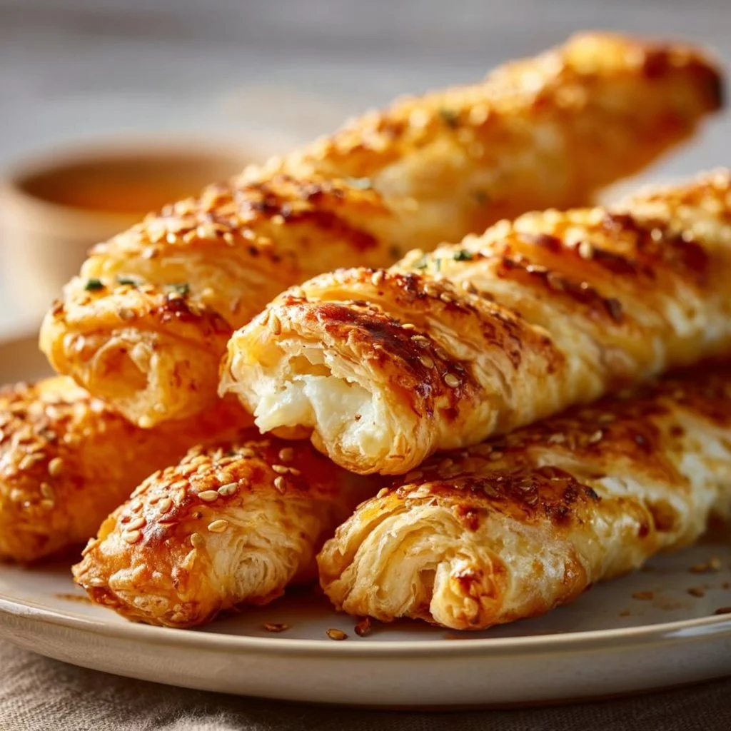 Leckere Feta-Blätterteig-Sticks frisch aus dem Ofen