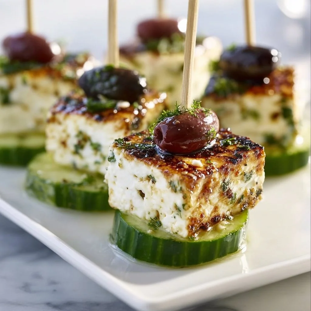 Feta Spieße mit Gurke