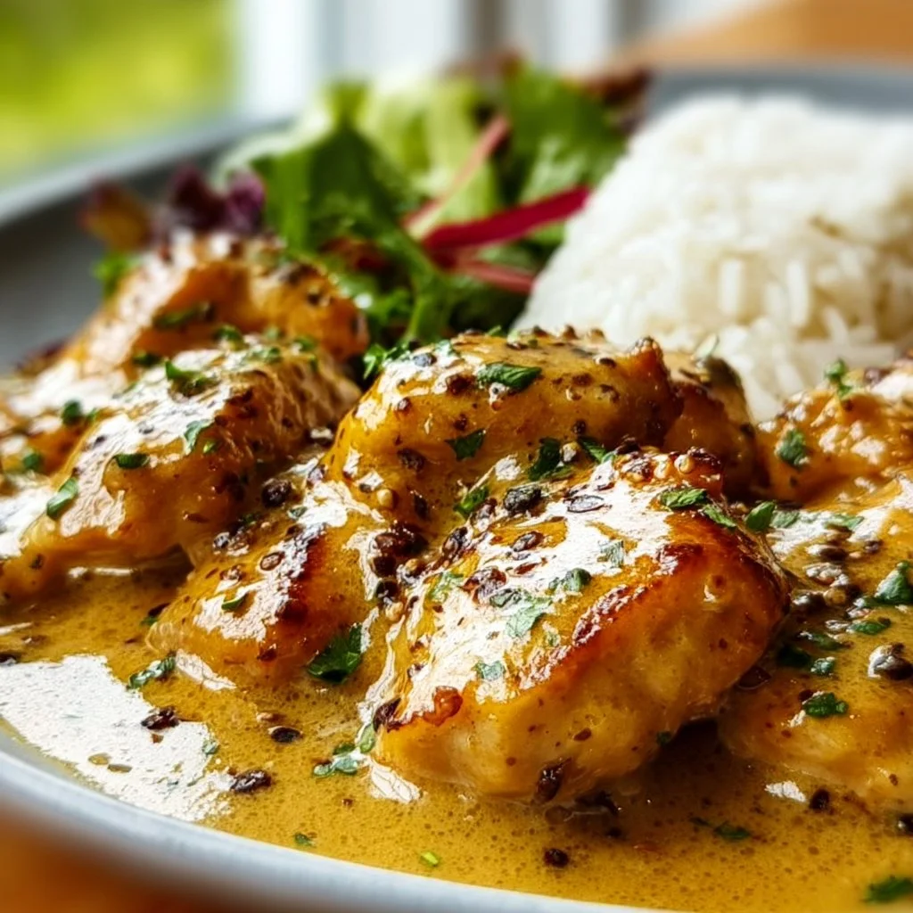 Hähnchen in Honig-Senf-Sauce