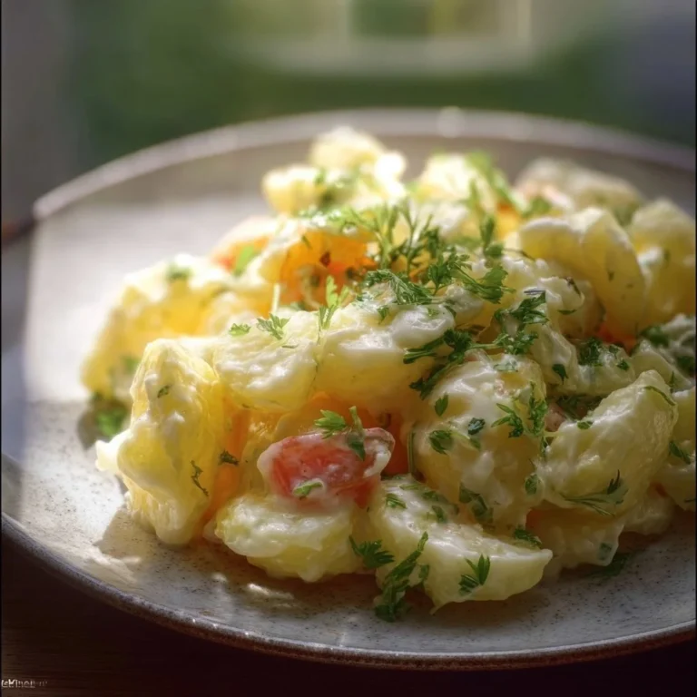 Traditioneller Kartoffelsalat nach Omas Rezept, lecker und frisch zubereitet.