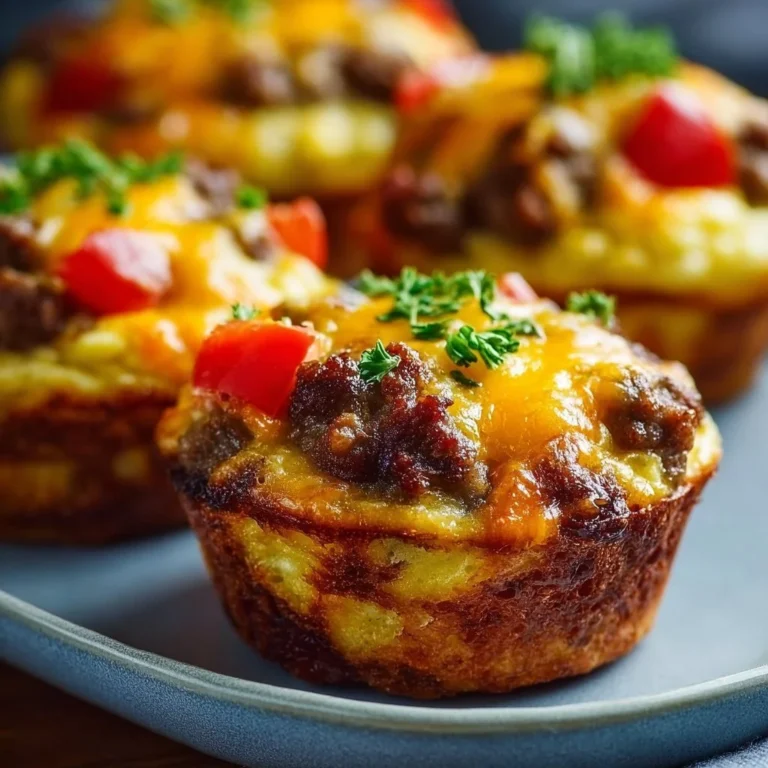 Käseburger-Muffins frisch gebacken auf einem Teller