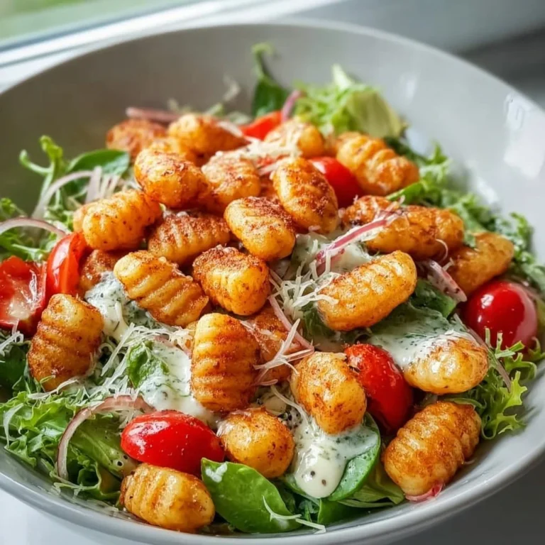 Knuspriger Gnocchi-Salat mit frischem Gemüse und Kräutern