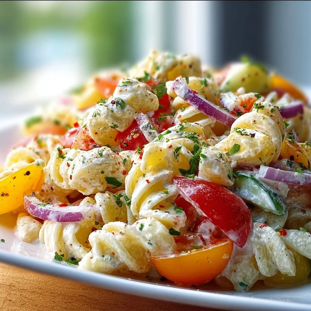 Leichter Nudelsalat mit Joghurt-Dressing