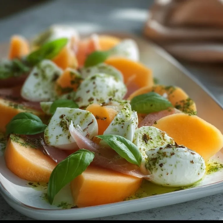 Erfrischender Melone-Mozzarella-Salat mit frischen Zutaten