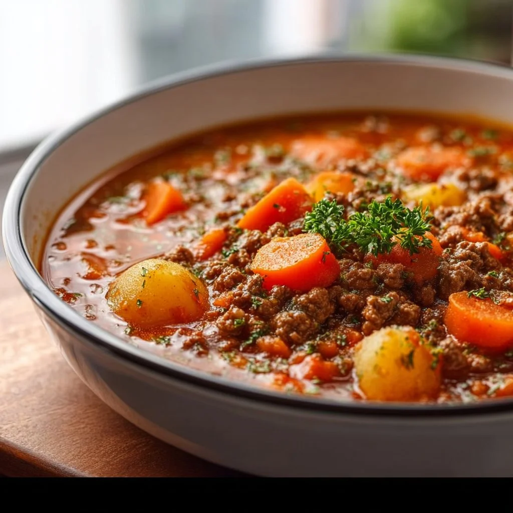 Möhreneintopf mit Hackfleisch