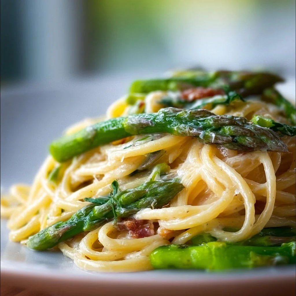 Pasta mit grünem Spargel