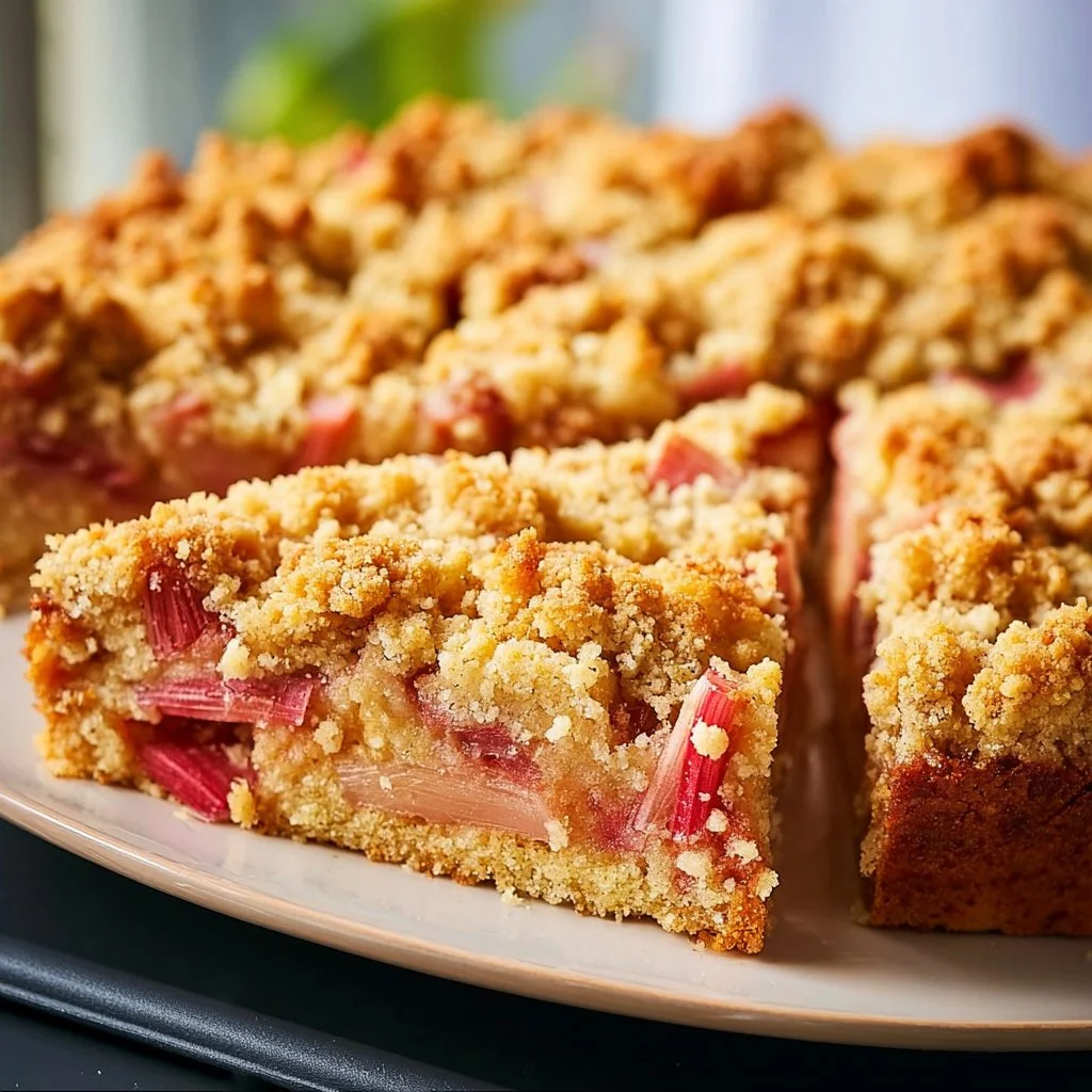Rhabarberkuchen mit Streuseln