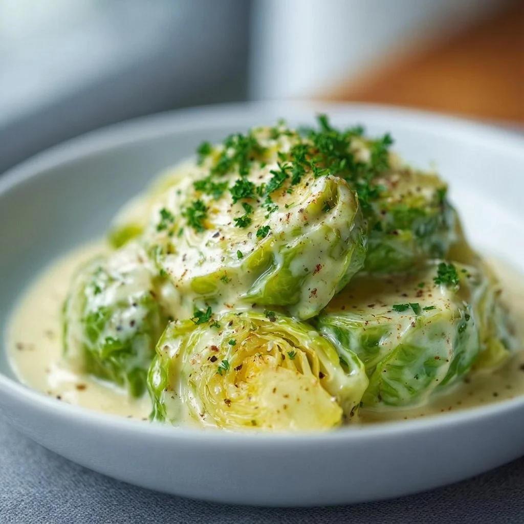 Rosenkohl in Frischkäse-Senfsauce