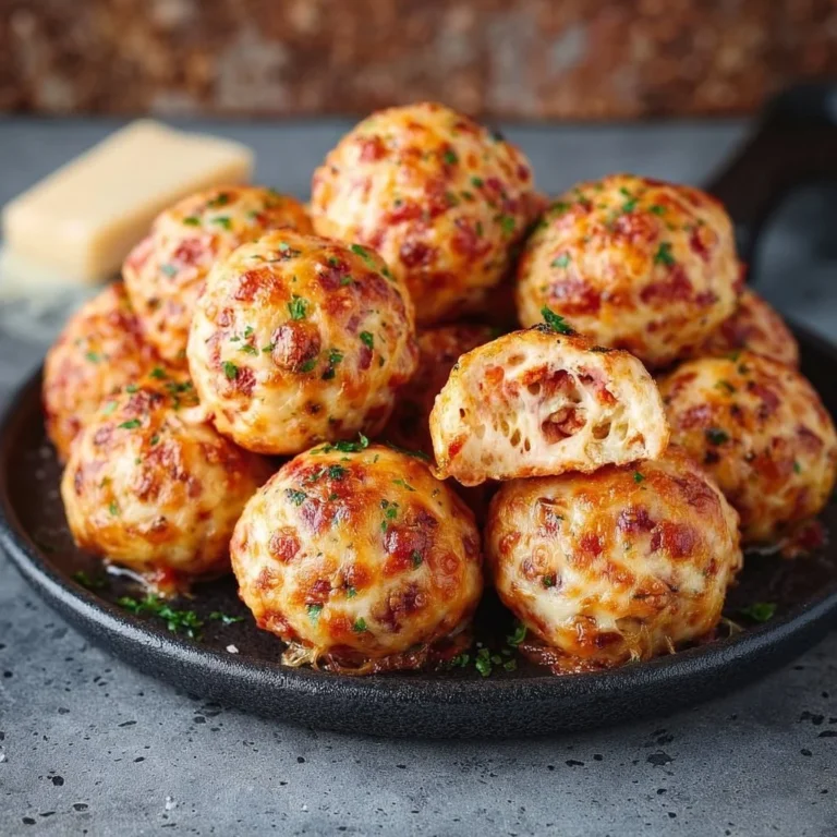 Leckere schnelle Pizza Bällchen frisch zubereitet und serviert.