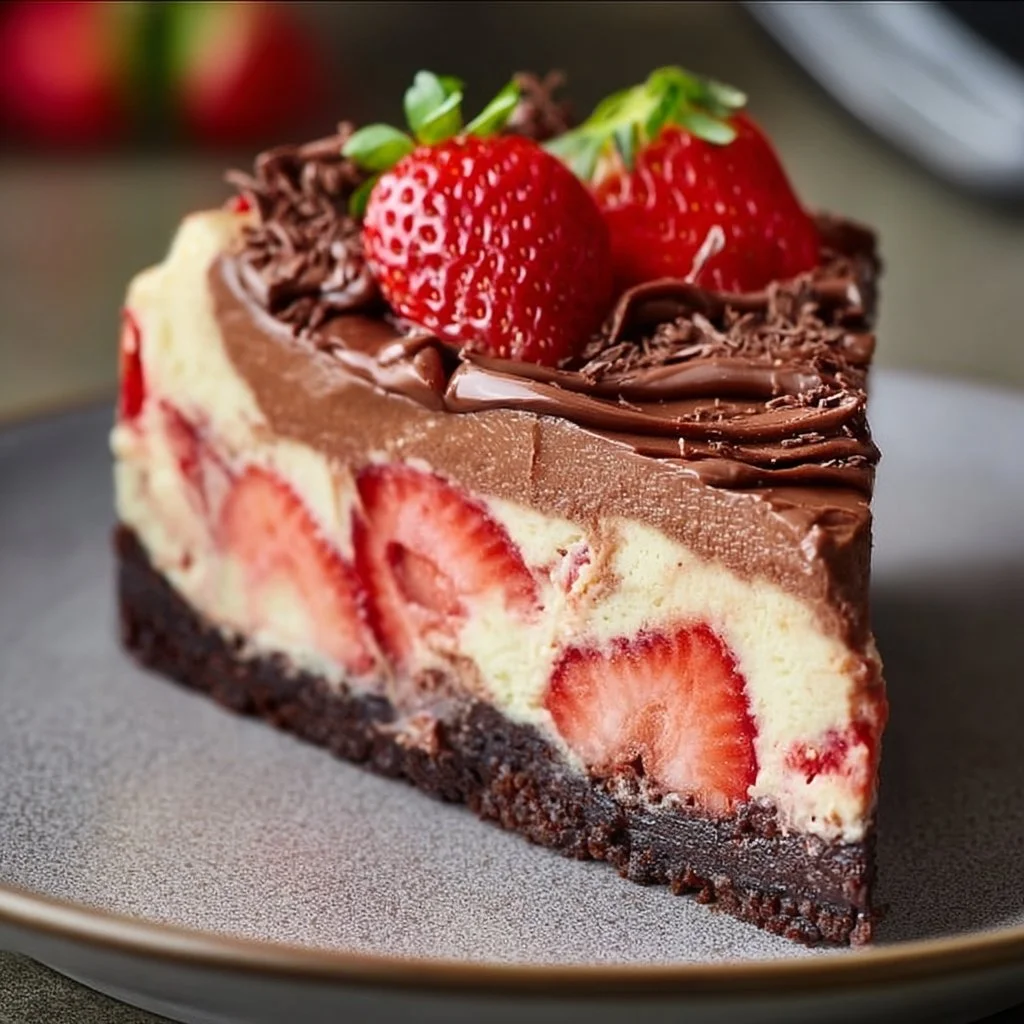 Schoko Erdbeer Käsekuchen mit cremiger Füllung