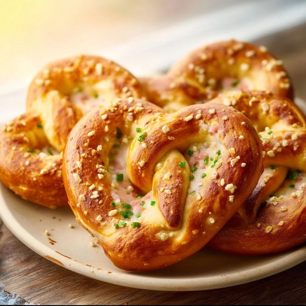 Überbackene Brezeln mit Käse und würziger Kruste, ideales Snack-Rezept.