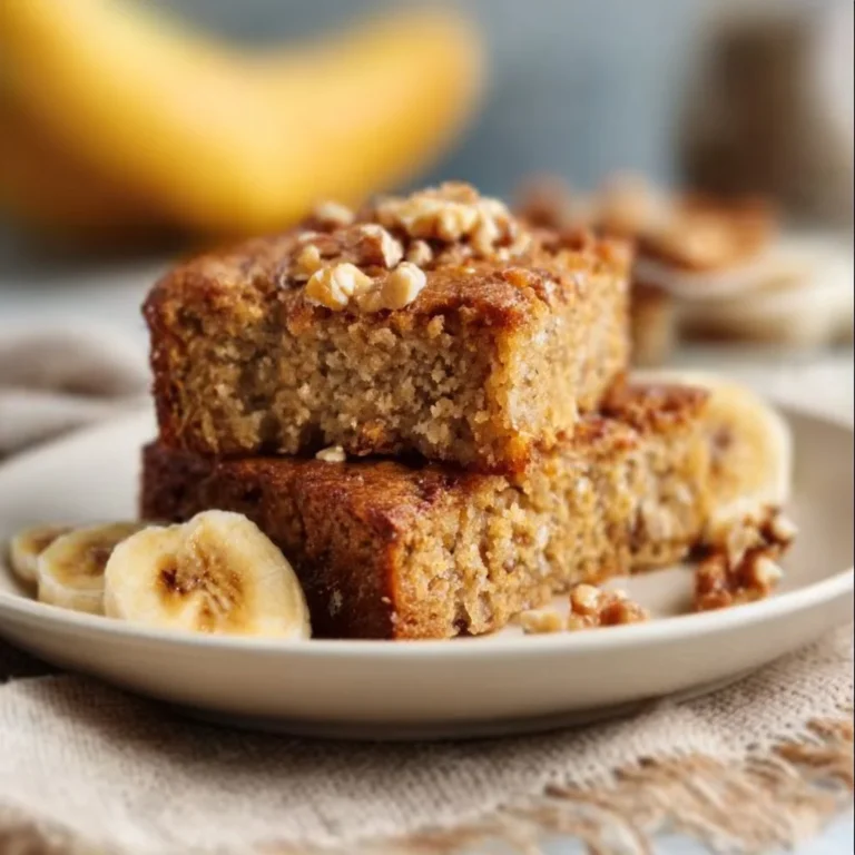 Zuckerfreier Bananen-Nuss-Haferflocken-Kuchen auf einem Teller