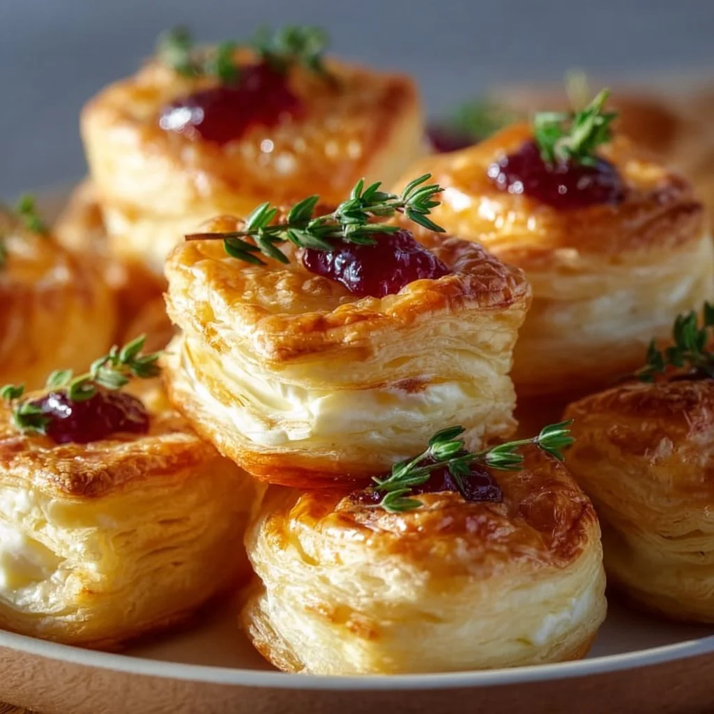 Blätterteig-Häppchen mit Camembert