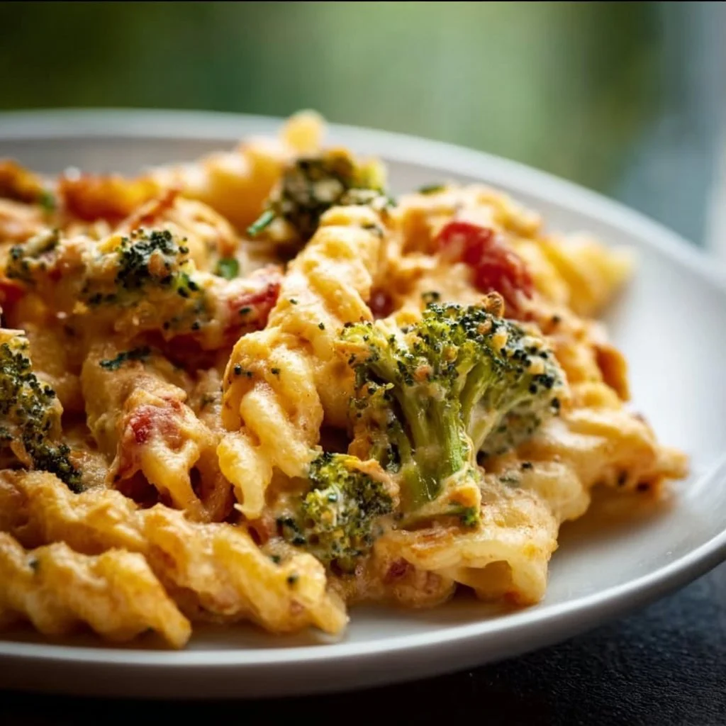 Brokkoli Nudelauflauf mit einer Tomaten-K&auml;seso&szlig;e