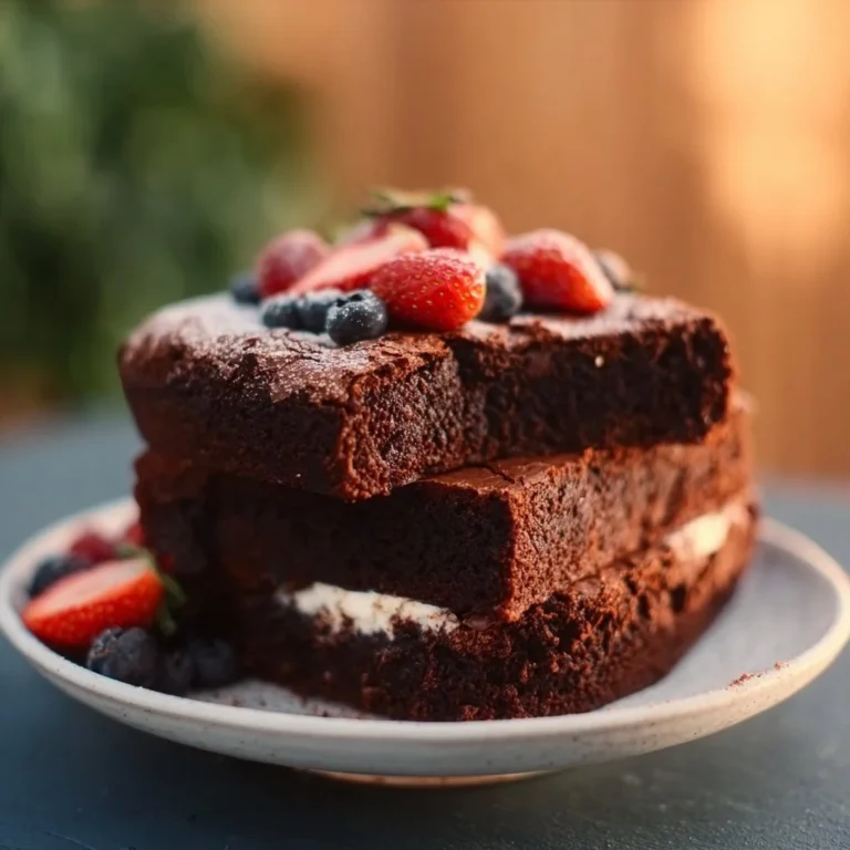 Leckere Brownies auf einem Teller mit Schokoladensauce