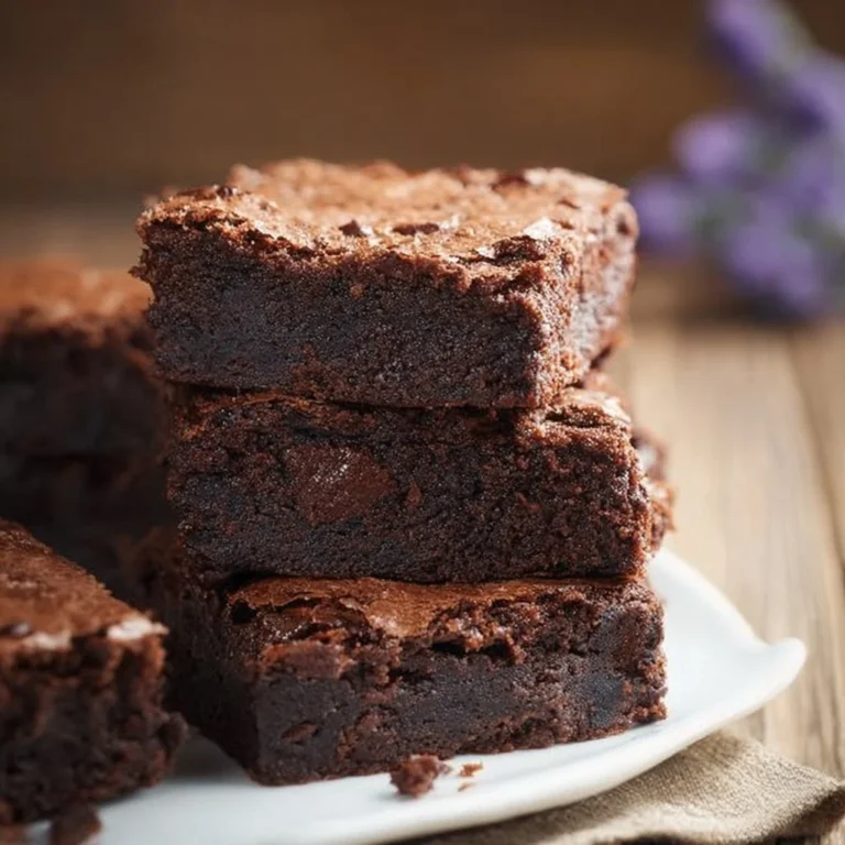 Leckere Brownies mit Schokolade und Nüssen, frisch gebacken und serviert