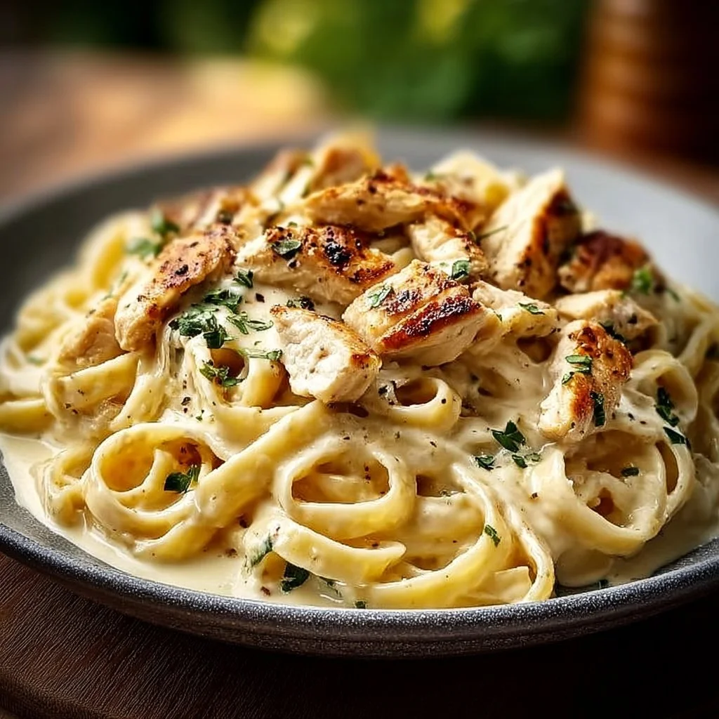 Cremige Hähnchen-Alfredo-Nudeln