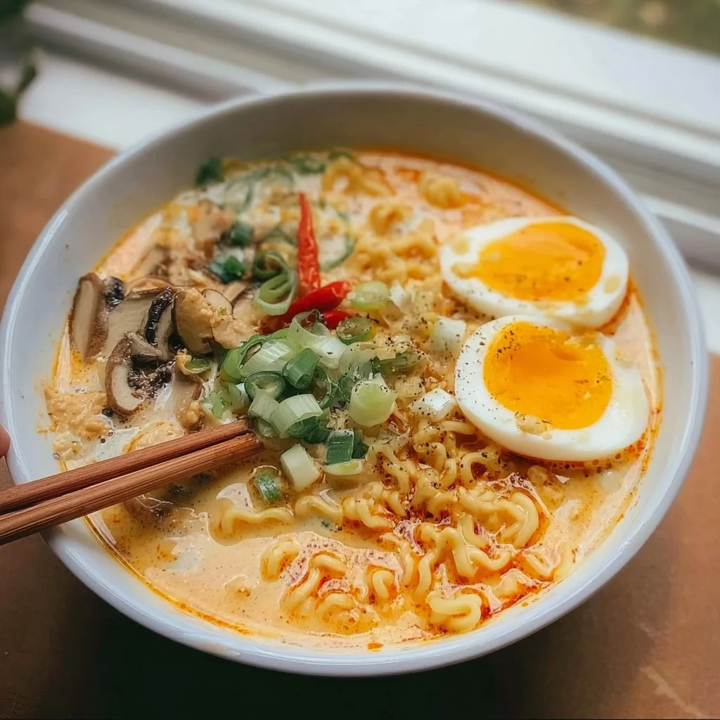 Cremige Ramen mit Erdnuss & Kokos