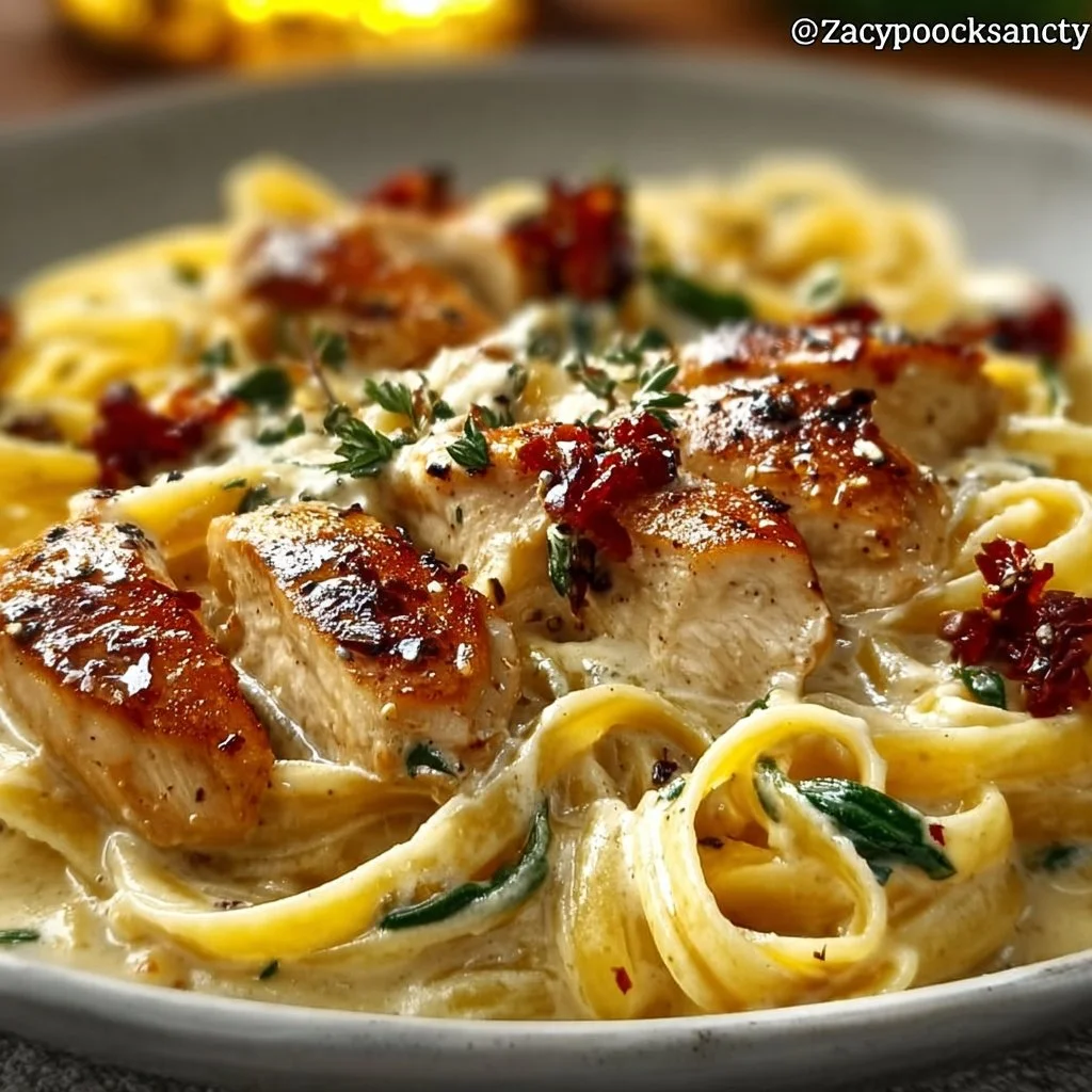 Cremige toskanische Hähnchenpasta