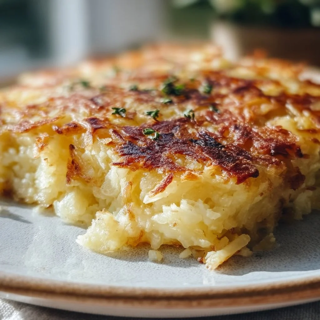 Cremiger Hüttenkäse Kartoffelrösti Auflauf