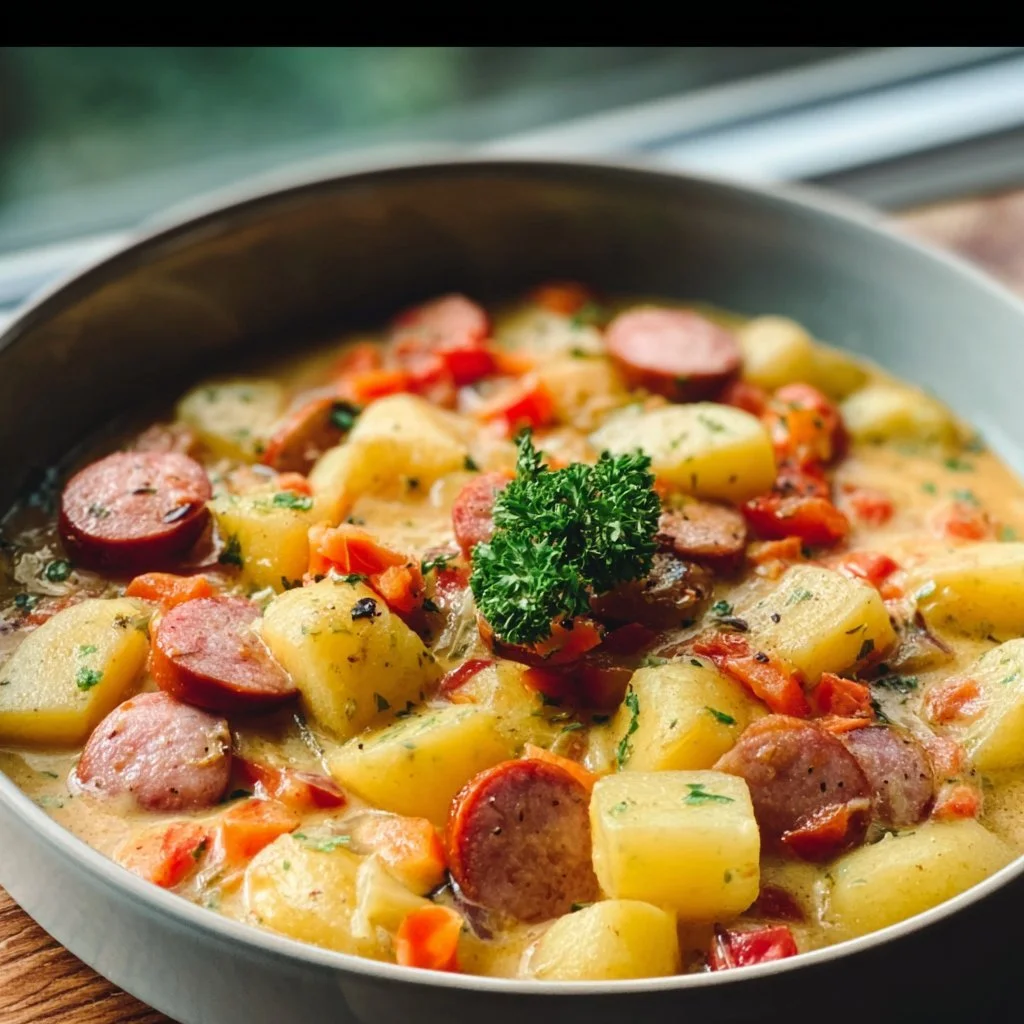 Eintopf mit Kartoffeln und W&uuml;rstchen (einfaches Rezept)